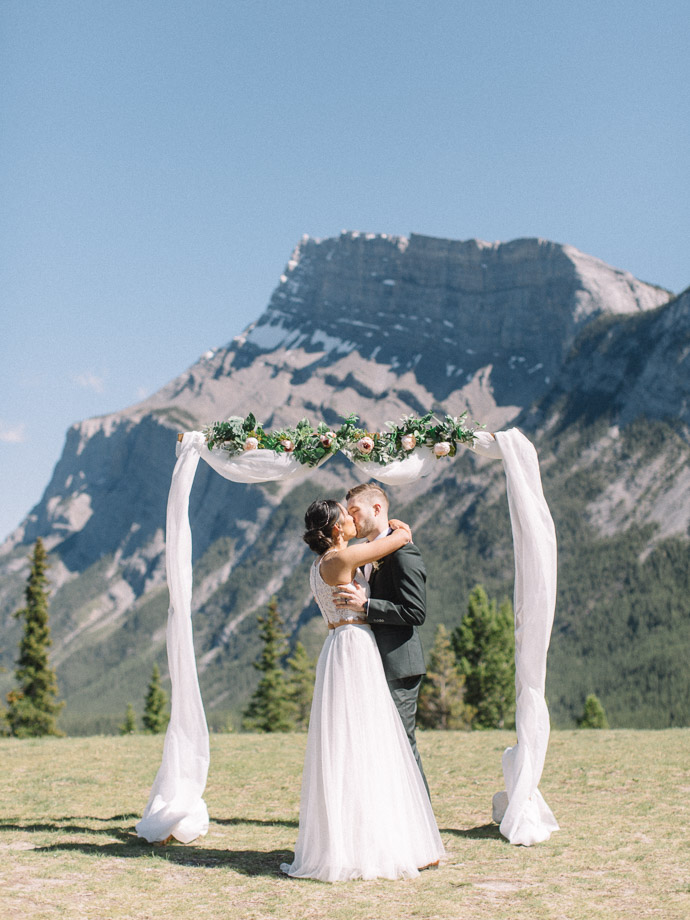 wedding at tunnel mountain - banff elopement photographers